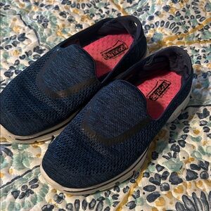 Skechers Go walk 3  Blue Slip-On Shoes with Pink Interior